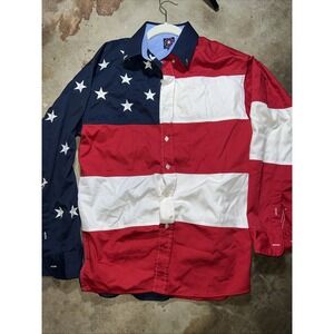 Panhandle Slim American Flag Western Shirt Embroidered Stars Patriotic USA M